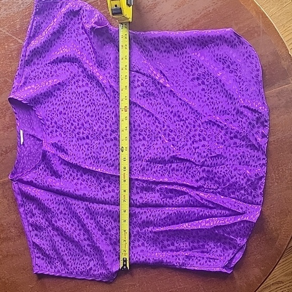 Vintage 80 Purple Print Top Size 1 X - Picture 1 of 8